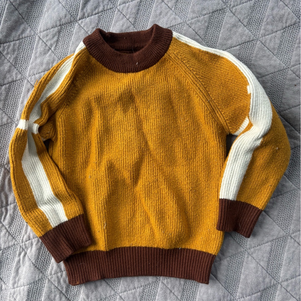Cozy Mustard and Brown Kids 24m Sweater